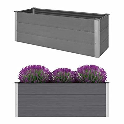 VidaXL Plantenbak verhoogd 150x50x54 cm hkc grijs VidaXL Plantenbak verhoogd 150x50x54 cm hkc grijs
