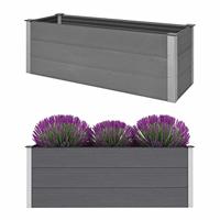 VidaXL Plantenbak verhoogd 150x50x54 cm hkc grijs - thumbnail