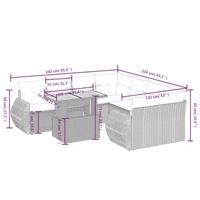 9-delige Loungeset met kussens poly rattan zwart - thumbnail