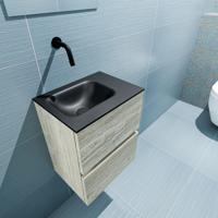 Mondiaz Ada 40cm toiletmeubel light brown grey met wastafel urban links zonder kraangat - thumbnail