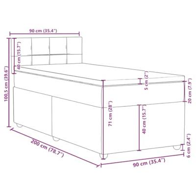 Boxspring met matras stof blauw 90x200 cm