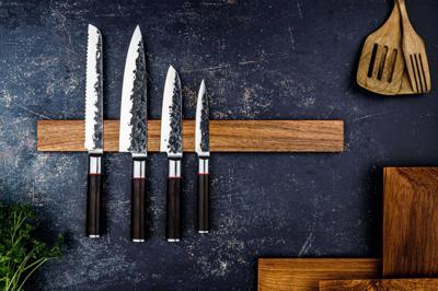 Keukenmes - GESMEED - SEBRA - Japans 440C staal - Dalbergia houten handvat - L 12,5 cm