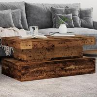 Salontafel met LED-verlichting 90x50x40 cm oud houtkleurig - thumbnail