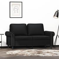 Tweezitsbank 120 cm kunstleer zwart - thumbnail