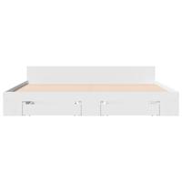 Bedframe met lades bewerkt hout wit 180x200 cm - thumbnail