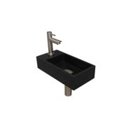 Fonteinset INK Versus 36x18x9 cm Quartz Zwart Met Kraangat Links Brushed Nickel - thumbnail