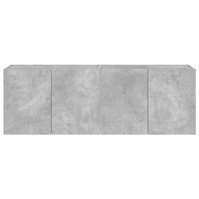 Tv-wandmeubels met LED-verlichting 2 st 60x35x41 cm betongrijs
