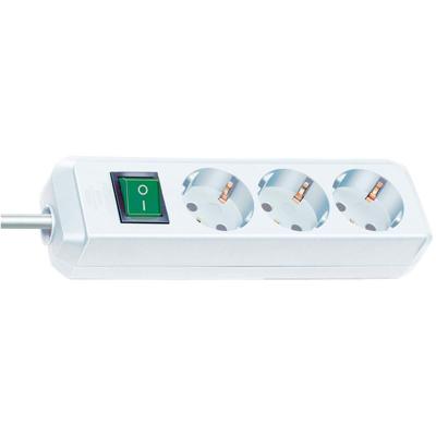 Brennenstuhl 1152320015 Eco-Line PDU Stekkerdoos 3 Sockets met Schakelaar Wit - 1,5 meter