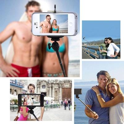 Uitschuifbare Handheld Selfie Monopod met bluetooth Remote Shutter + Clip houder Set voor GoPro HERO4 /3+ /3 /2 /1 / SJ4000 / mobiele telefoon