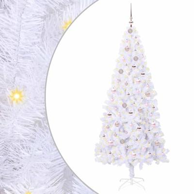 Kunstkerstboom met 300 LED Wit 210 cm PVC en staal