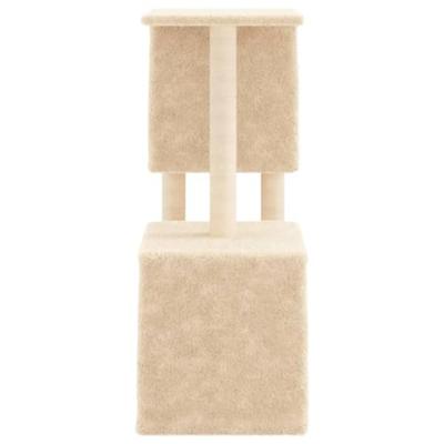 Kattenmeubel met sisal krabpalen 86 cm crmekleurig