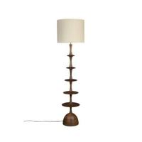 Dutchbone Vloerlamp 'Cath' Mangohout en linnen, 180cm - thumbnail