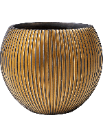 Vaas bol Groove 29x25 zwart goud - thumbnail