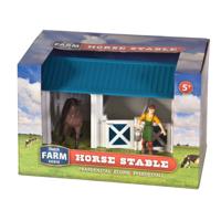 Dutch Farm paardenstal met figuur en paard - thumbnail