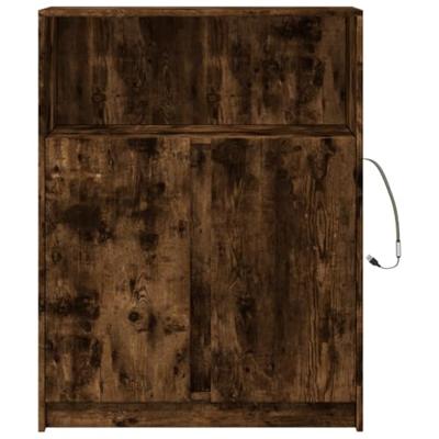 Dressoir met LED 77x34x100 cm bewerkt hout gerookt eikenkleurig Dressoir met LED 77x34x100 cm bewerkt hout gerookt eikenkleurig
