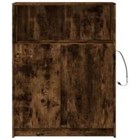 Dressoir met LED 77x34x100 cm bewerkt hout gerookt eikenkleurig - thumbnail