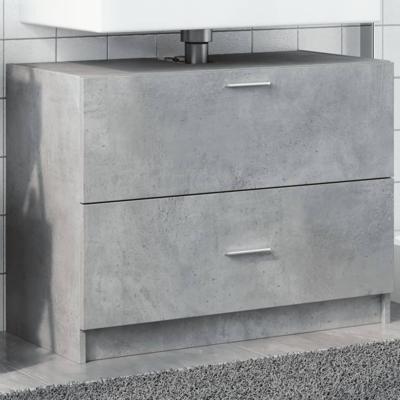 Wastafelkast 78x37x59 cm bewerkt hout betongrijs Wastafelkast 78x37x59 cm bewerkt hout betongrijs