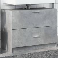 Wastafelkast 78x37x59 cm bewerkt hout betongrijs - thumbnail