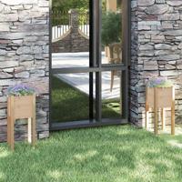 VidaXL Plantenbakken 2 st 31x31x70 cm massief grenenhout - thumbnail