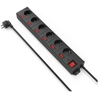Hama Stekkerdoos 6-voudig overspanningsbeveiling indiv. schakelbaar 1,4 m Kabel Zwart Hama Stekkerdoos 6-voudig overspanningsbeveiling indiv. schakelbaar 1,4 m Kabel Zwart