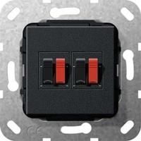 Luidsprekeraansluiting 2-voudig mat zwart GIRA 569310 - thumbnail