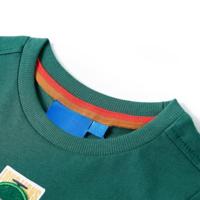 Kindershirt met lange mouwen racewagenprint 128 groen - thumbnail