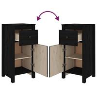 Dressoir 40x35x80 cm massief grenenhout zwart - thumbnail
