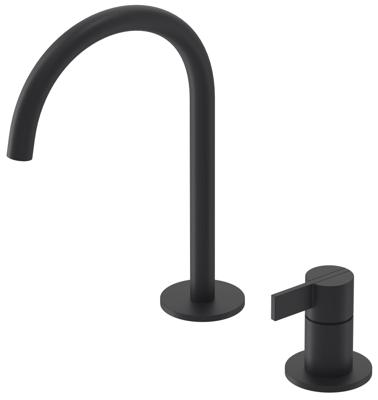 IVY Pact Wastafelmengkraan - 2-gats - bladmontage - uitloop - coldstart - Mat zwart PED 6101302