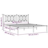 Bedframe met hoofdbord metaal zwart 180x200 cm - thumbnail