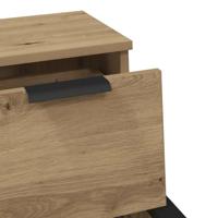 Dressoir 30x30x70 cm bewerkt hout artisanaal eikenkleur - thumbnail
