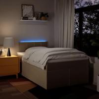 Boxspring met matras stof crèmekleurig 120x200 cm - thumbnail