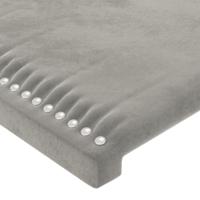 Hoofdbord met randen 203x16x118/128 cm fluweel lichtgrijs - thumbnail