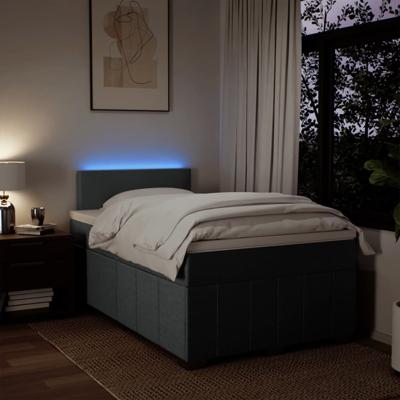 Boxspring met matras stof donkergrijs 120x190 cm