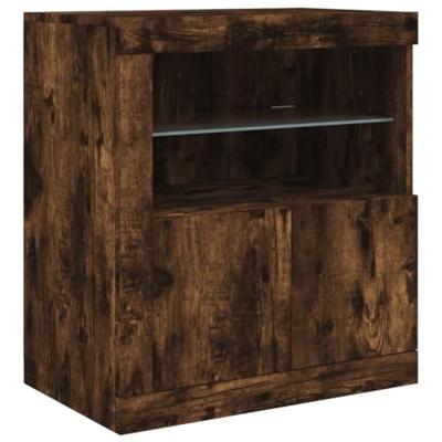 Dressoir met LED-verlichting 162x37x67 cm bruin eiken
