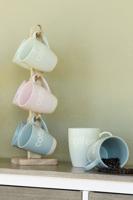 Mok DKD Home Decor Multicolour Blauw Roze Rubberwood Groen Keramiek 160 ml (3 Stuks) (7 pcs) - thumbnail