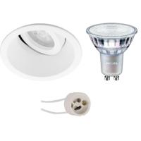 Philips LED Spot Set - Kantelbare Inbouw Rond Mat Wit - DimTone 4.9W GU10 - thumbnail