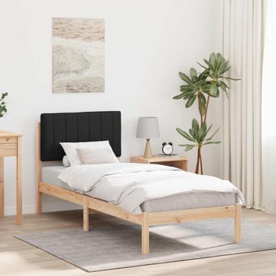 Bedframe met Gevoerd Hoofdgedeelte Zwart 75 x 190 cm
