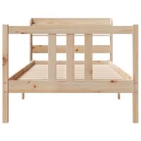 Bedframe met hoofdbord massief grenenhout 90x190 cm - thumbnail