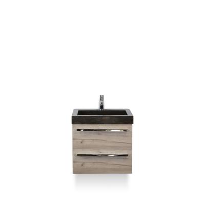 Seville Badmeubelset 60 cm - Craft Oak - Wastafel Hardsteen Wit Lucca