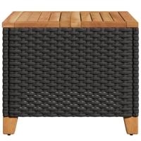 Tuintafel 45x45x37 cm poly rattan en acaciahout zwart - thumbnail