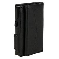 Juscha JU-961101 Pasjeshouder Clicksafe RFID Kunstleer ZW/ZW 8 Pasjes Met Opbergvak Voor Muntgeld - thumbnail