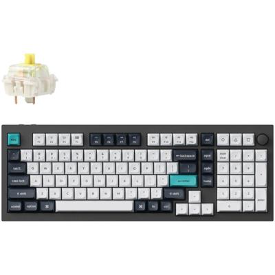 Keychron q5 max-m4, toetsenbord (zwart, us lay-out, gateron jupiter banana, 96%, rgb leds, ksa double-shot pbt, hot swap, knob, 2.4ghz | bluetooth 5.1 | usb-c)
