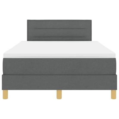Boxspring Bed met Matras & LED Donkergrijs 120x190 cm Stof