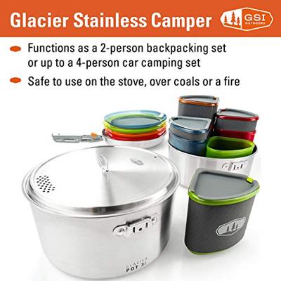 GSI Outdoors Glacier Stainless Camper Set Pan Multi
