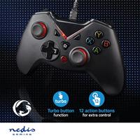 Nedis GGPD110BK Gamepad Usb Type-a Usb Gevoed Pc Aantal Knoppen: 12 Kabellengte: 1.60 M Zwart - thumbnail