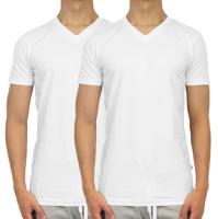 Claesens Stretch T-Shirt White V-neck TWO PACK ( CL 1223) - thumbnail