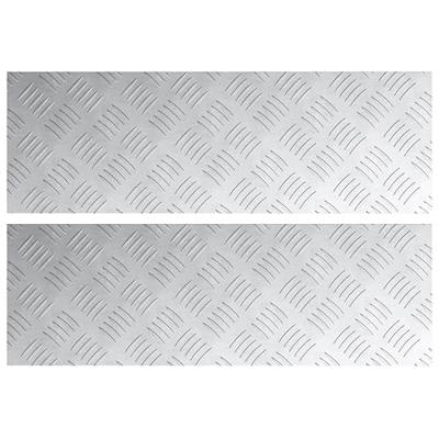 VidaXL Trap tread rechthoekig 2 pcs zilver 60 x 20 cm aluminium