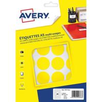 Avery PET30J ronde markeringsetiketten, diameter 30 mm, blister van 240 stuks, geel - thumbnail