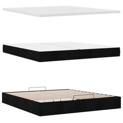 Ottoman bed met matras 200x200 cm stof zwart