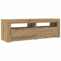 Tv-meubel met LED 120x35x40 cm bewerkt hout artisanaal eiken - thumbnail